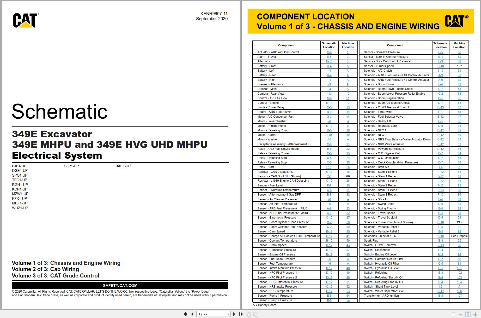 CAT Excavator 349E Electrical Hydraulic Schematic (1)
