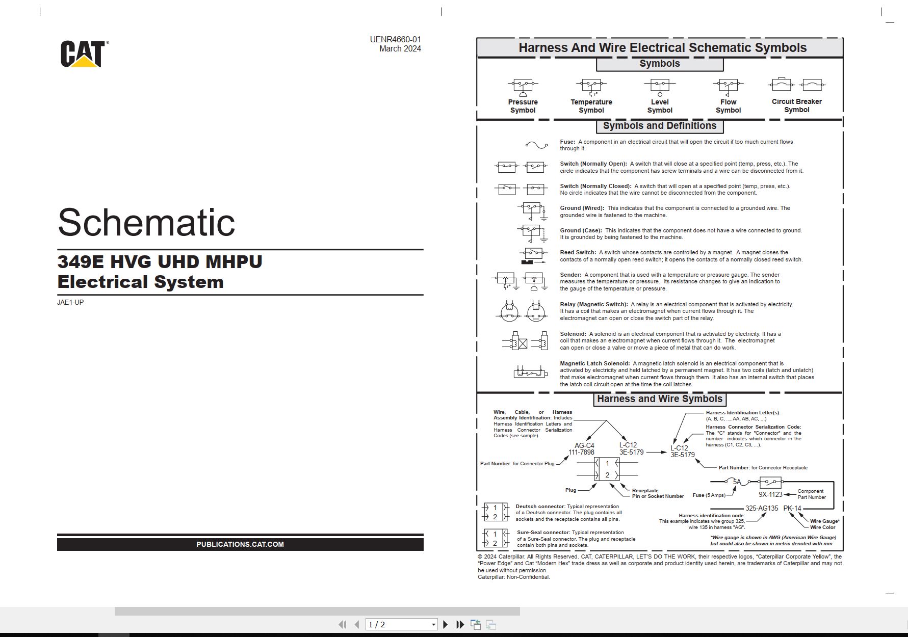 CAT Excavator 349E HVG UHD MHPU Electrical Hydraulic Schematic (1)