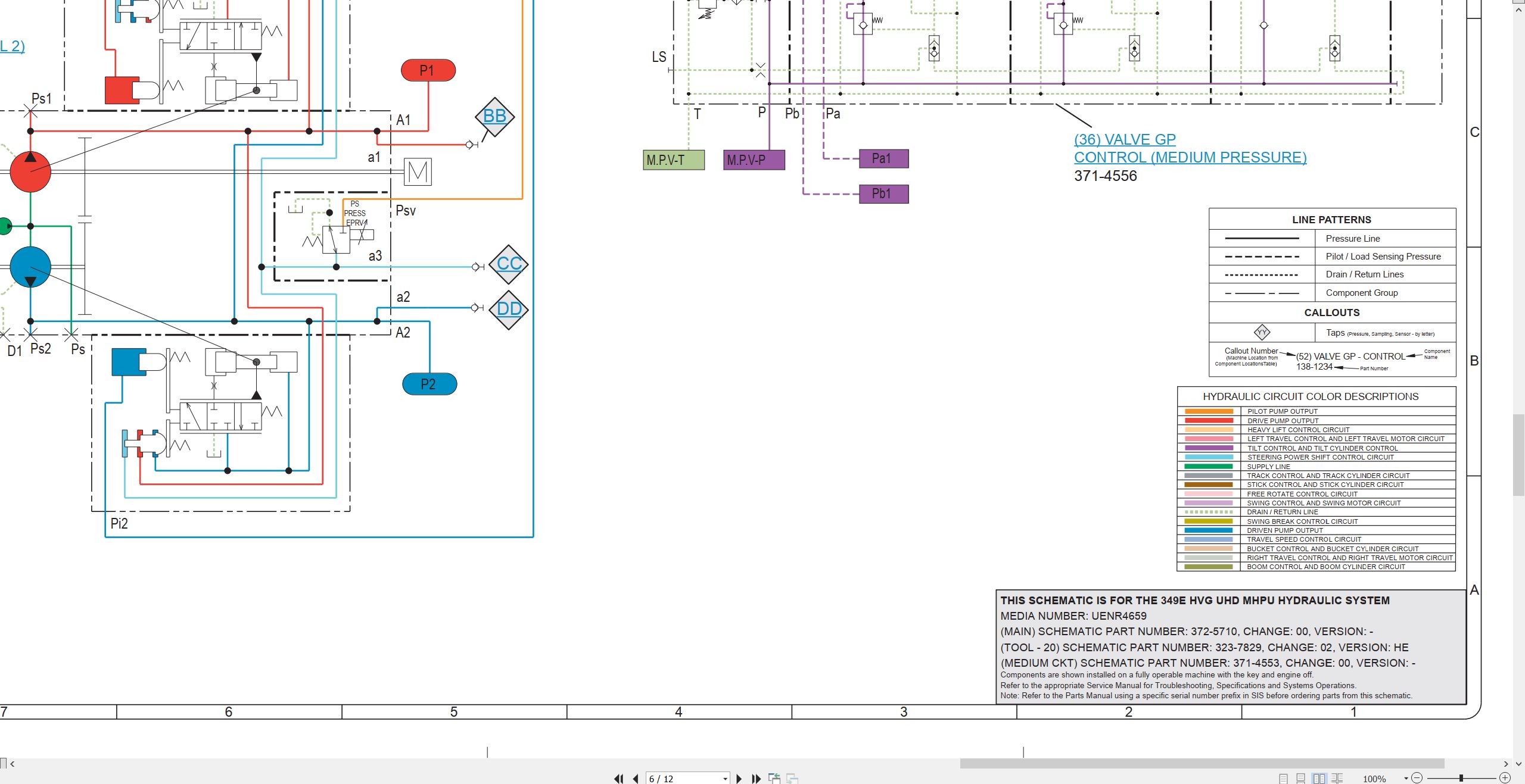 CAT Excavator 349E HVG UHD MHPU Electrical Hydraulic Schematic (3)