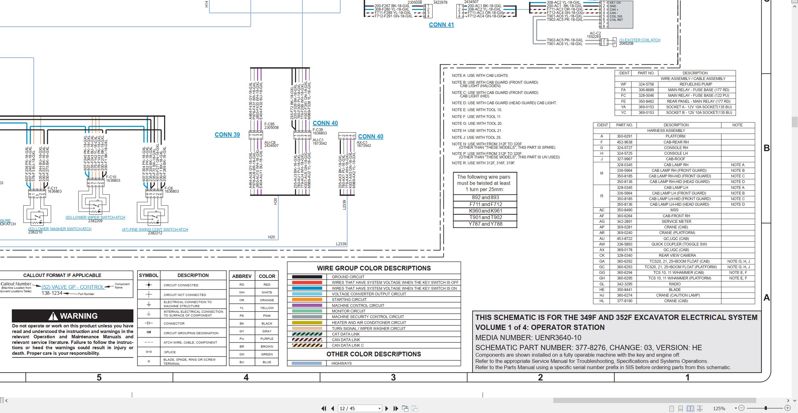 CAT Excavator 349F Electrical Hydraulic Schematic (2)