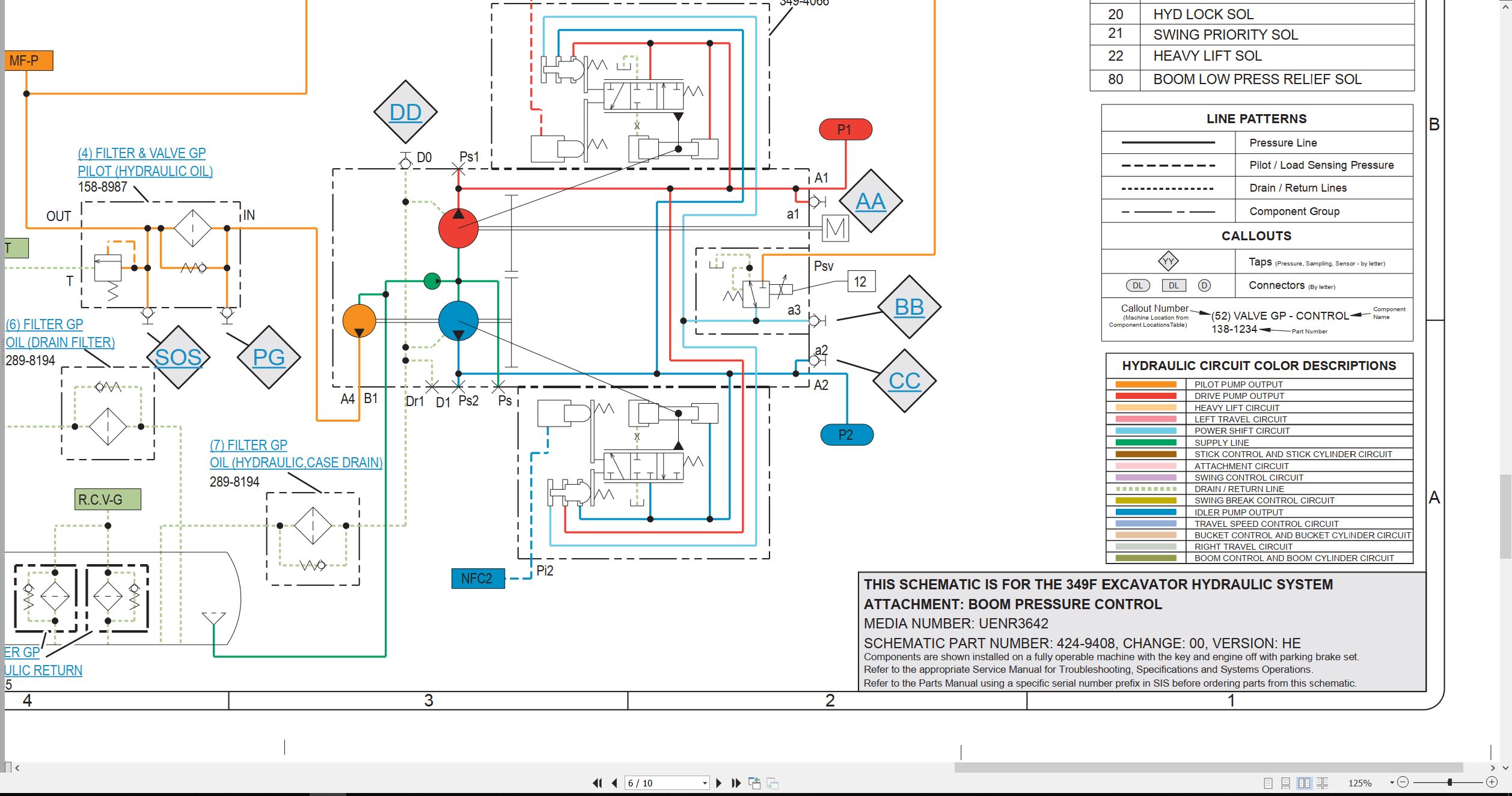 CAT Excavator 349F Electrical Hydraulic Schematic (3)