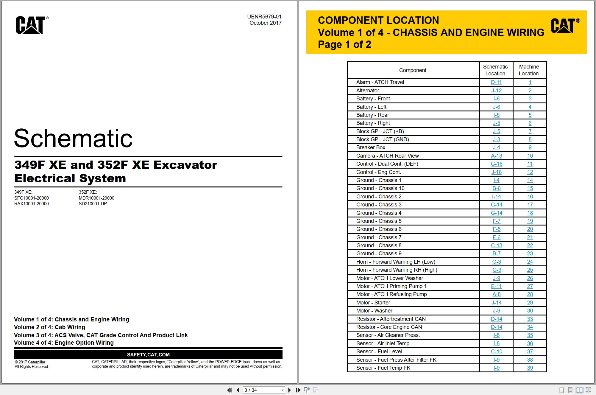 CAT Excavator 349F XE Electrical Hydraulic Schematic (1)