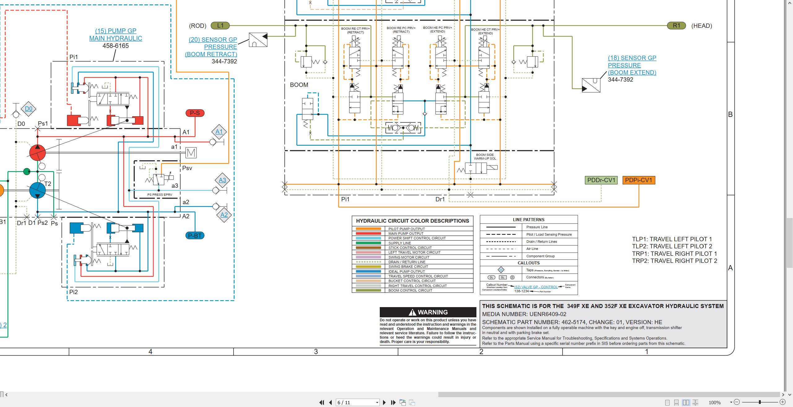 CAT Excavator 349F XE Electrical Hydraulic Schematic (3)