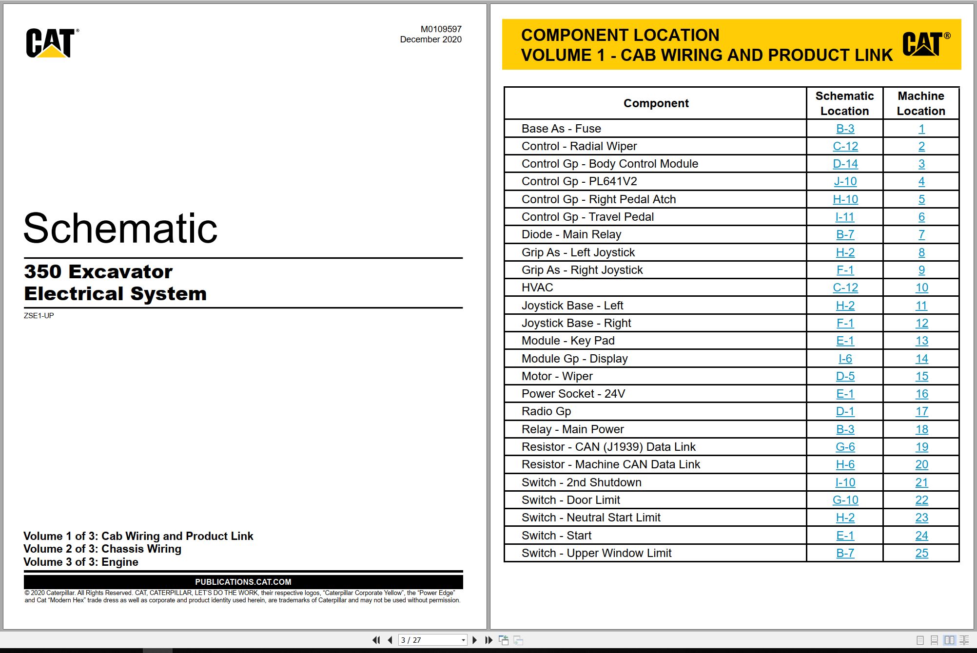 CAT Excavator 350 Electrical Hydraulic Schematic (1)