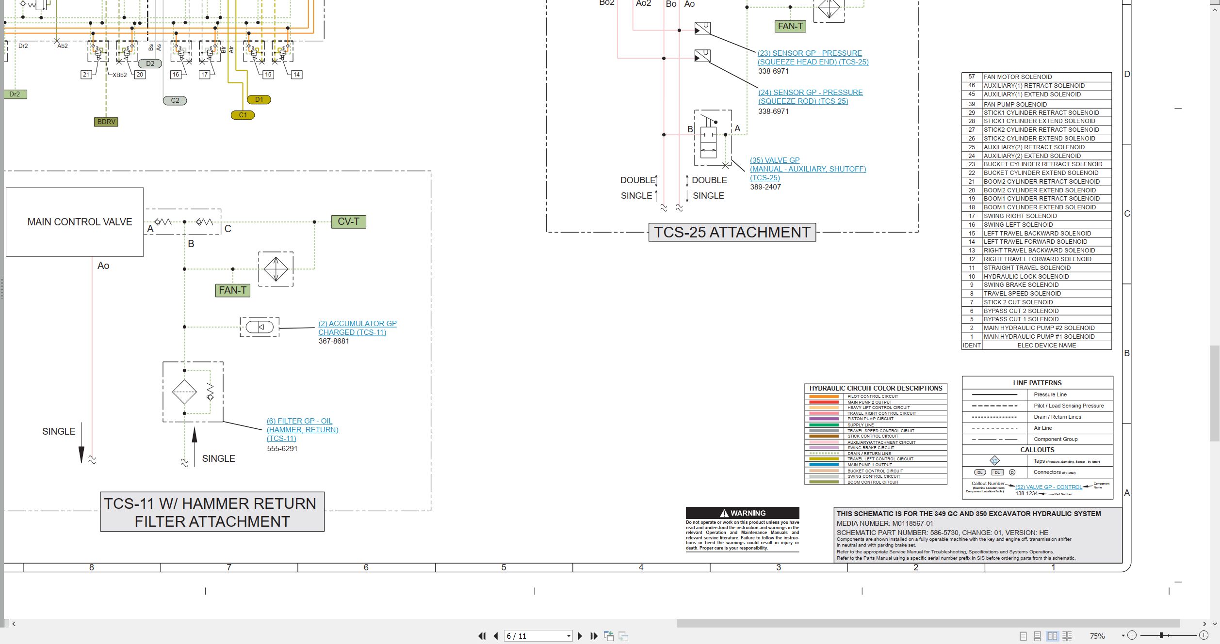 CAT Excavator 350 Electrical Hydraulic Schematic (3)