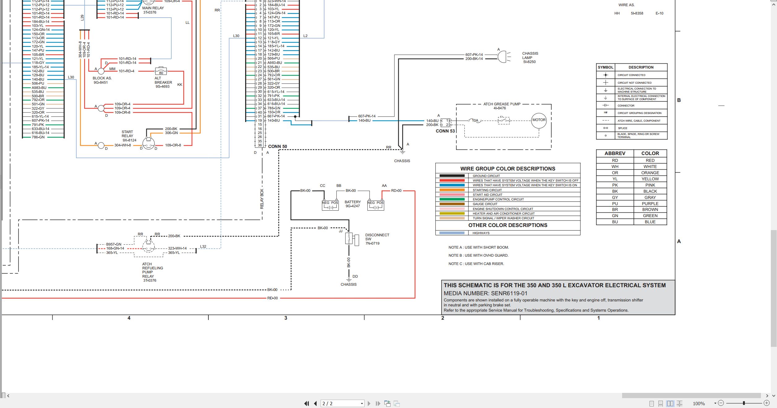 CAT Excavator 350 L Electrical Hydraulic Schematic (2)
