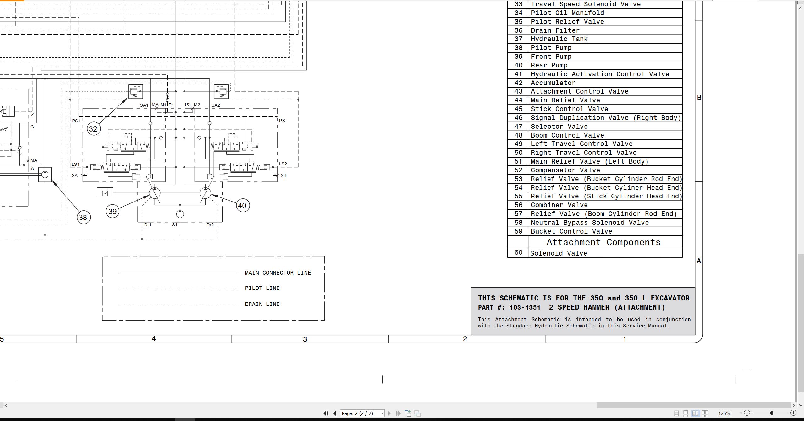CAT Excavator 350 L Electrical Hydraulic Schematic (3)