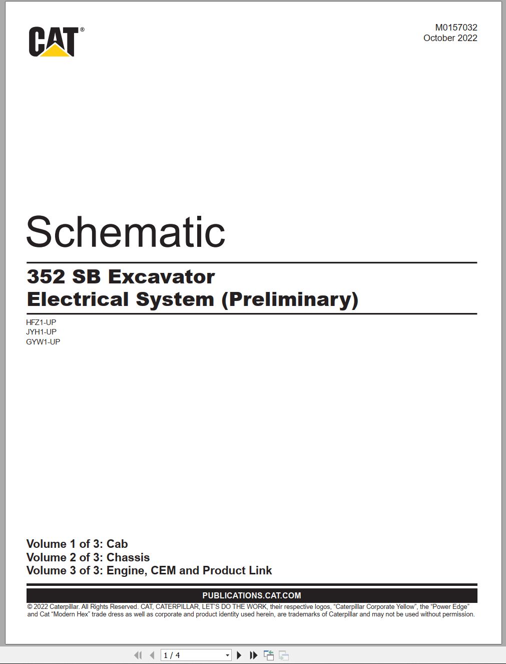 CAT Excavator 352 SB Electrical Schematic (1)