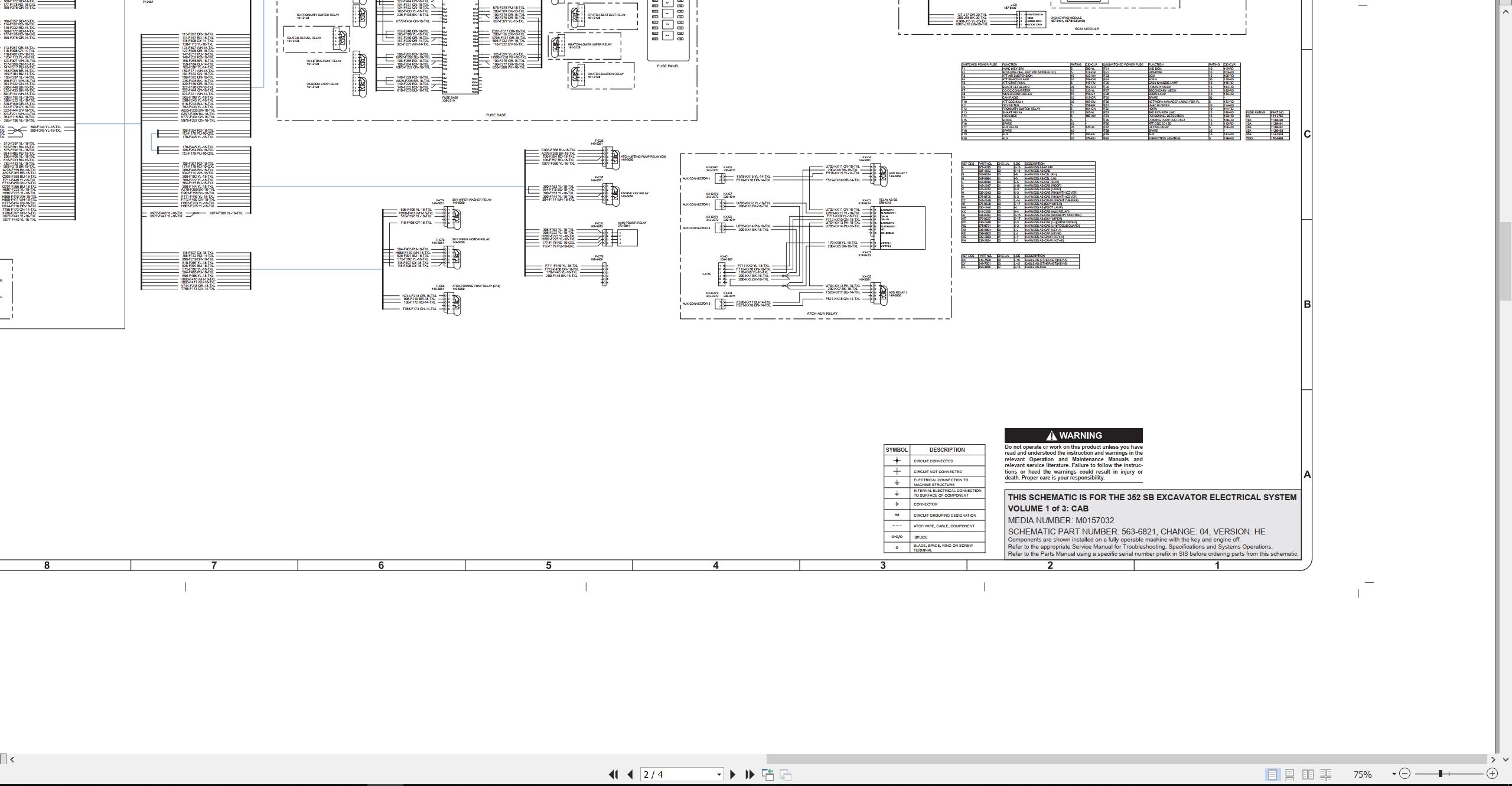 CAT Excavator 352 SB Electrical Schematic (2)