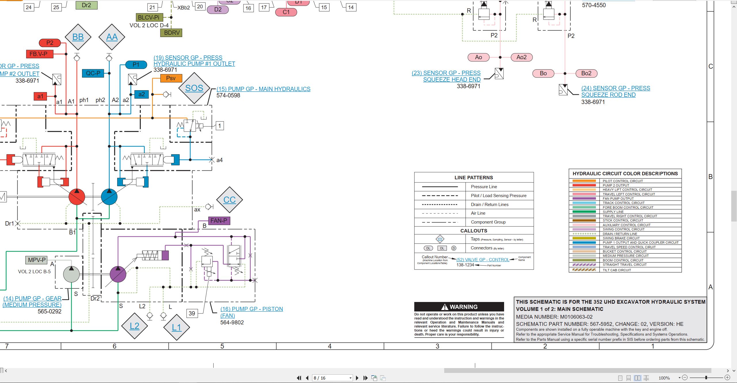 CAT Excavator 352 UHD Electrical Hydraulic Schematic (3)