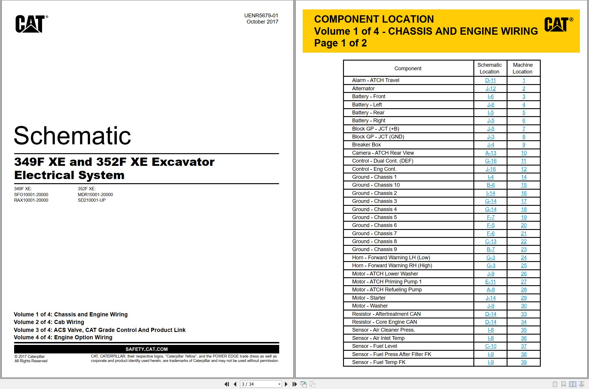 CAT Excavator 352F XE Electrical Hydraulic Schematic (1)