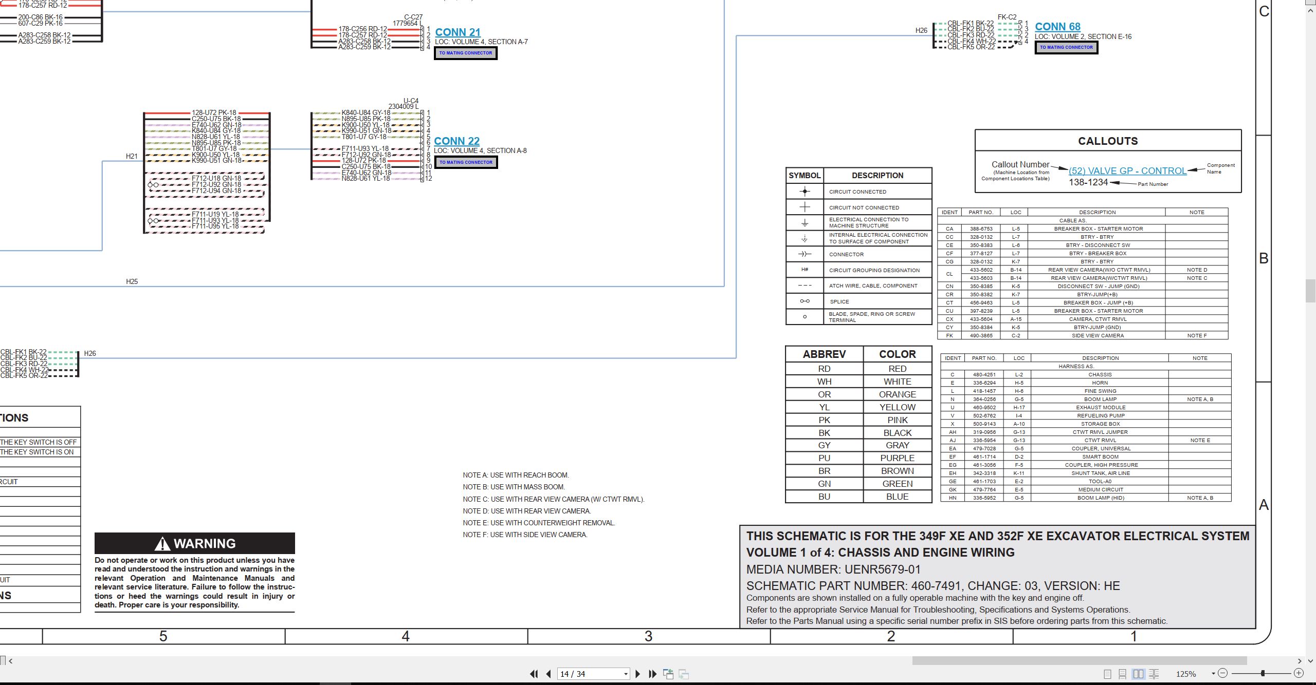 CAT Excavator 352F XE Electrical Hydraulic Schematic (2)