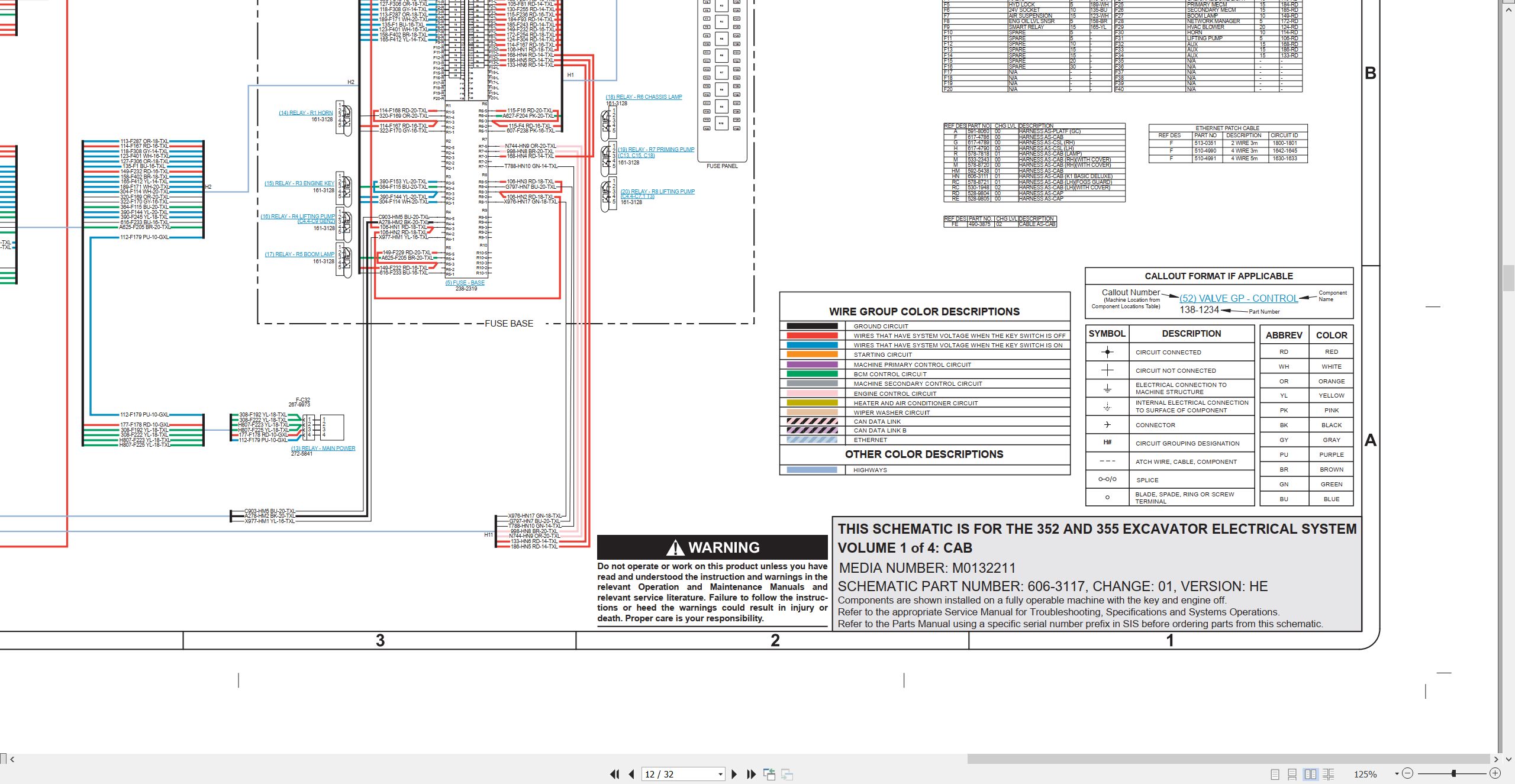 CAT Excavator 355 Electrical Hydraulic Schematic (2)