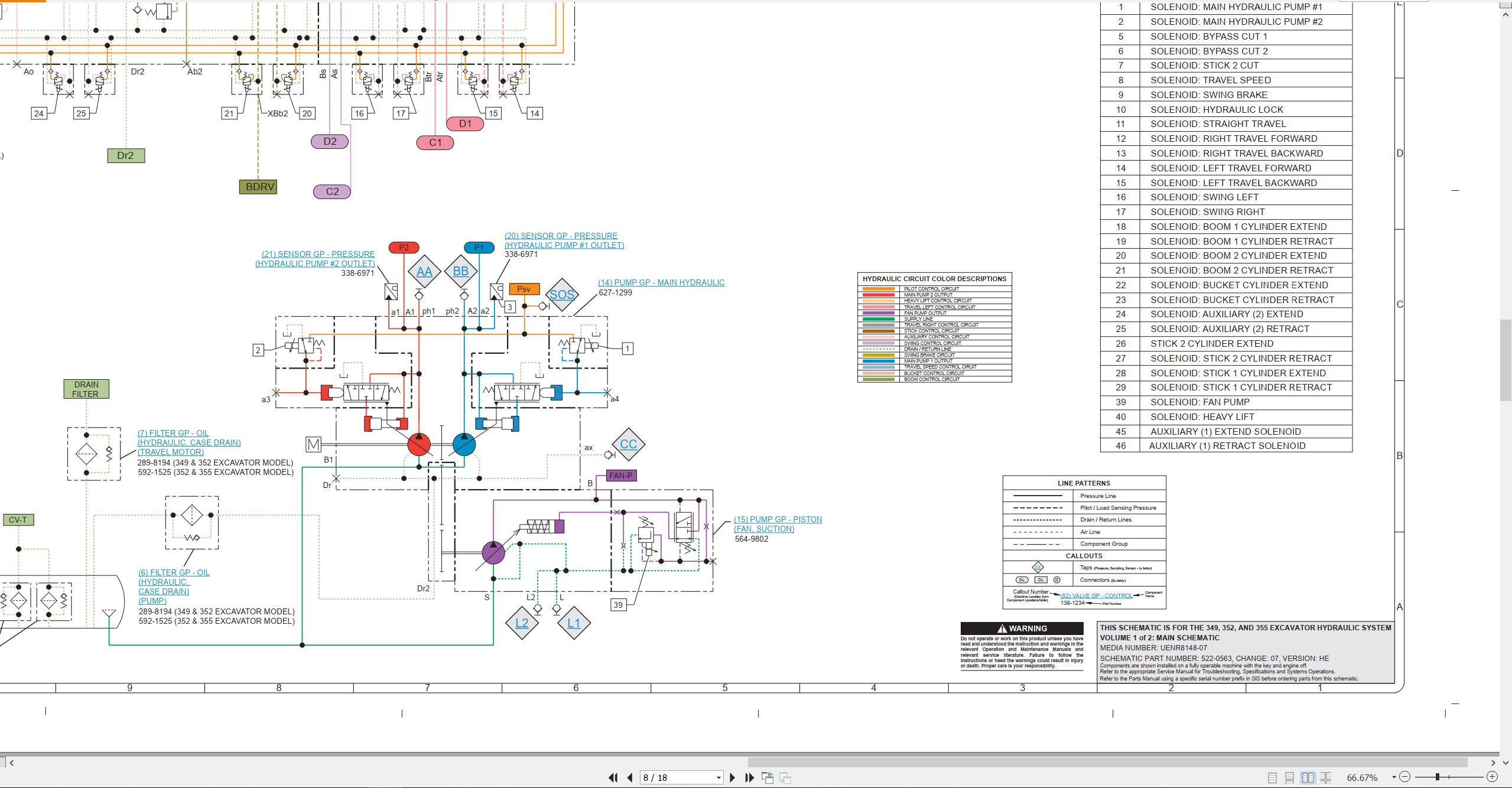 CAT Excavator 355 Electrical Hydraulic Schematic (3)