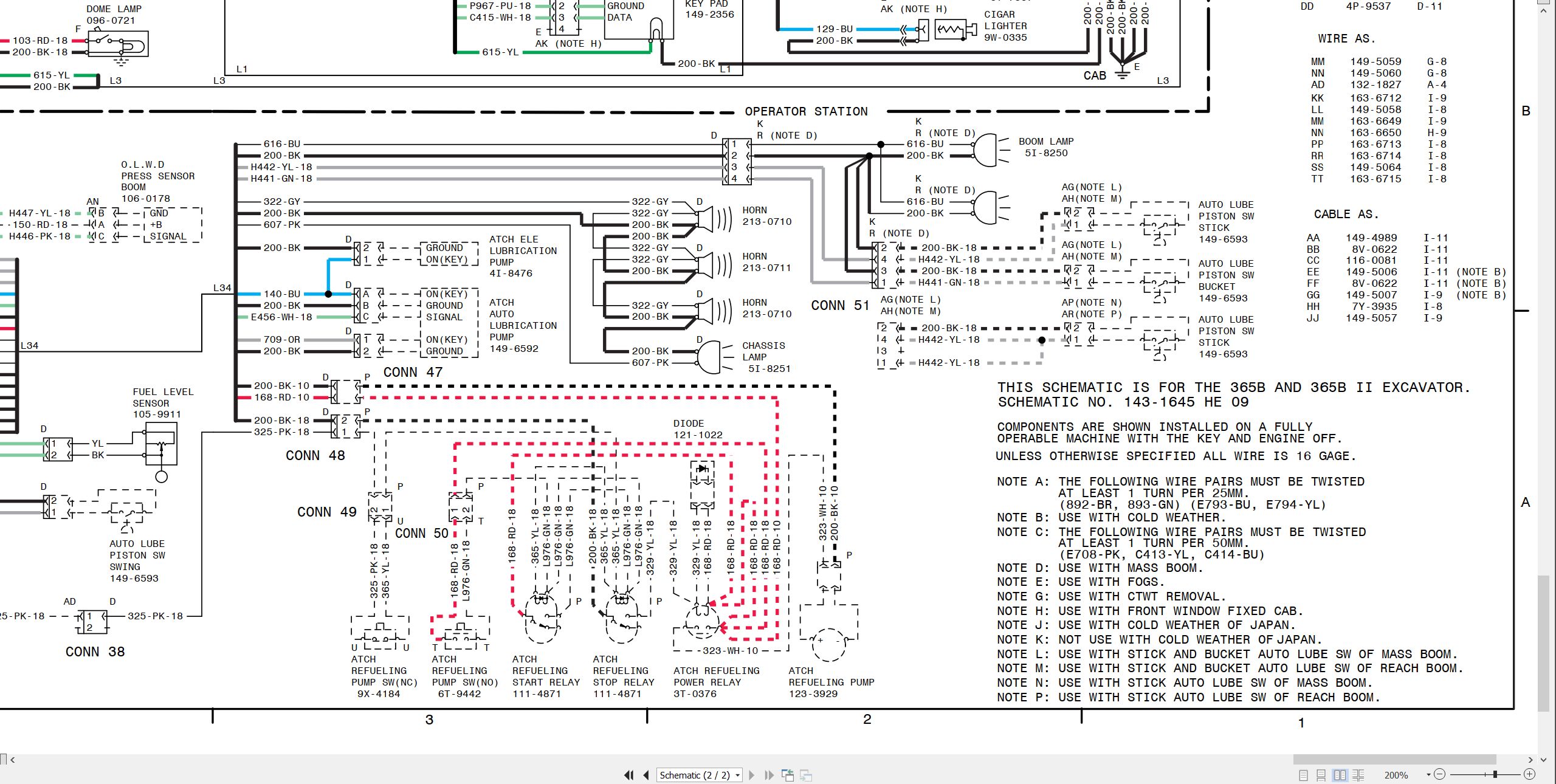 CAT Excavator 365B Electrical Hydraulic Schematic (2)