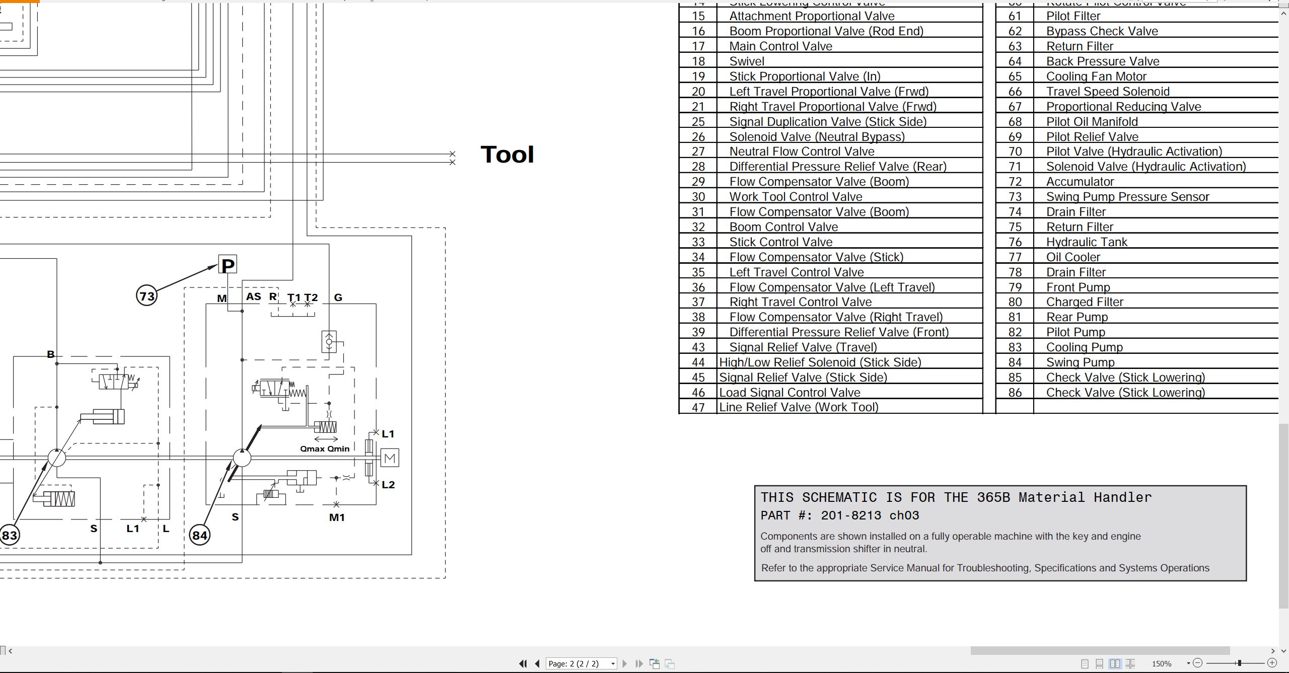 CAT Excavator 365B Electrical Hydraulic Schematic (3)