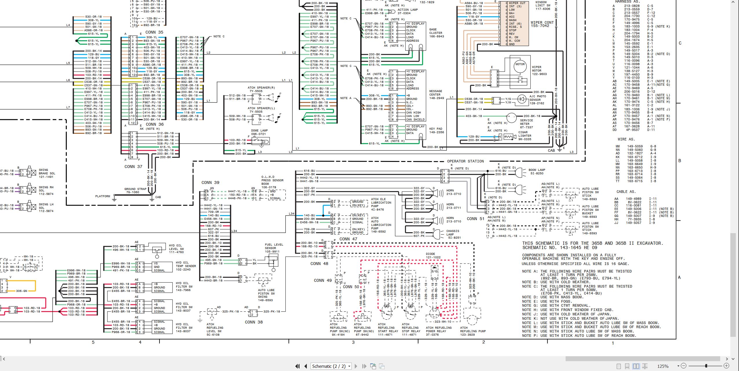 CAT Excavator 365B L Hydraulic Schematic (2)