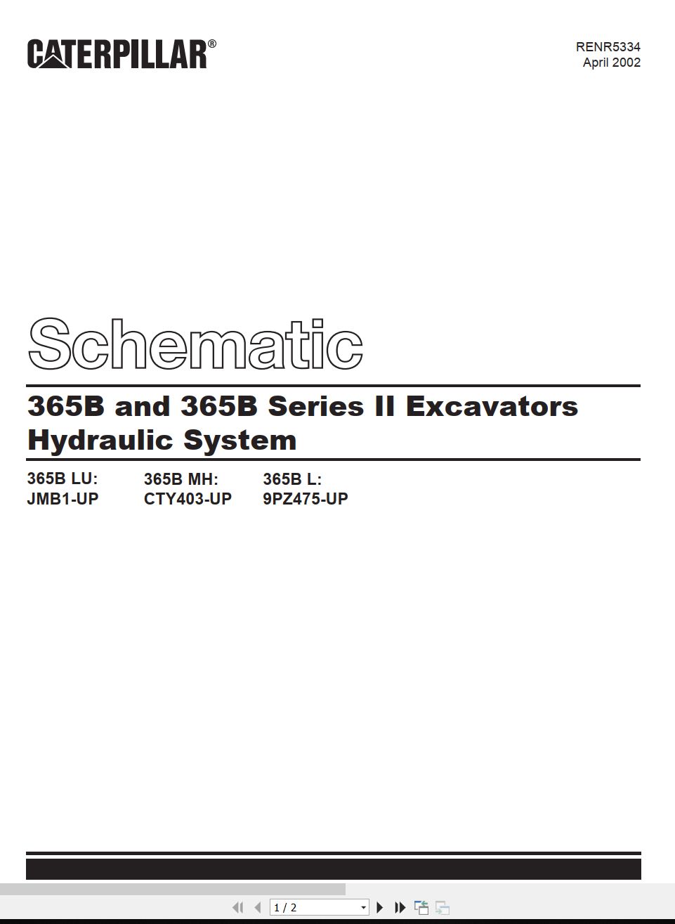 CAT Excavator 365B Series II Hydraulic Schematic (1)