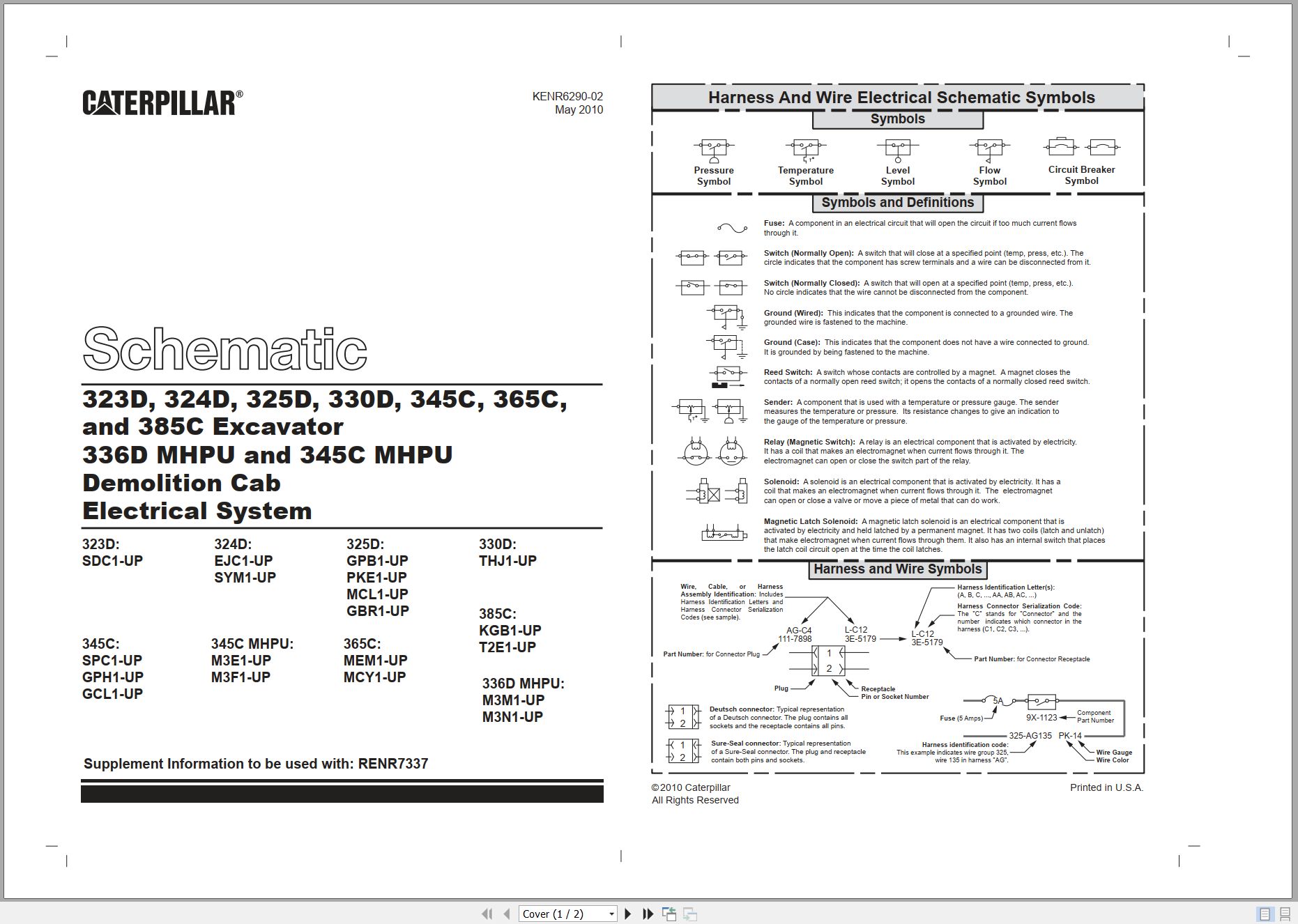 CAT Excavator 365C Electrical Hydraulic Schematic (1)
