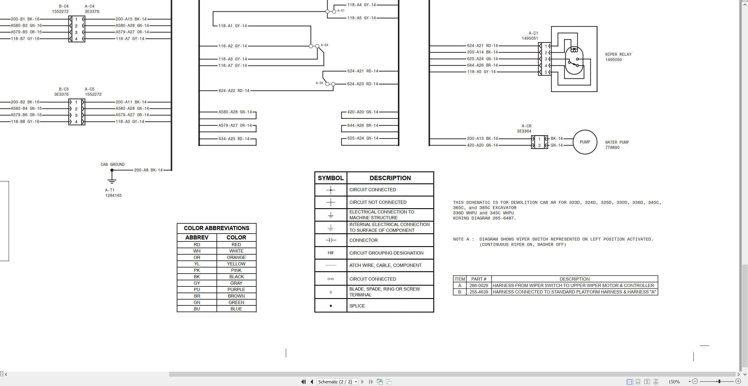 CAT Excavator 365C Electrical Hydraulic Schematic (2)