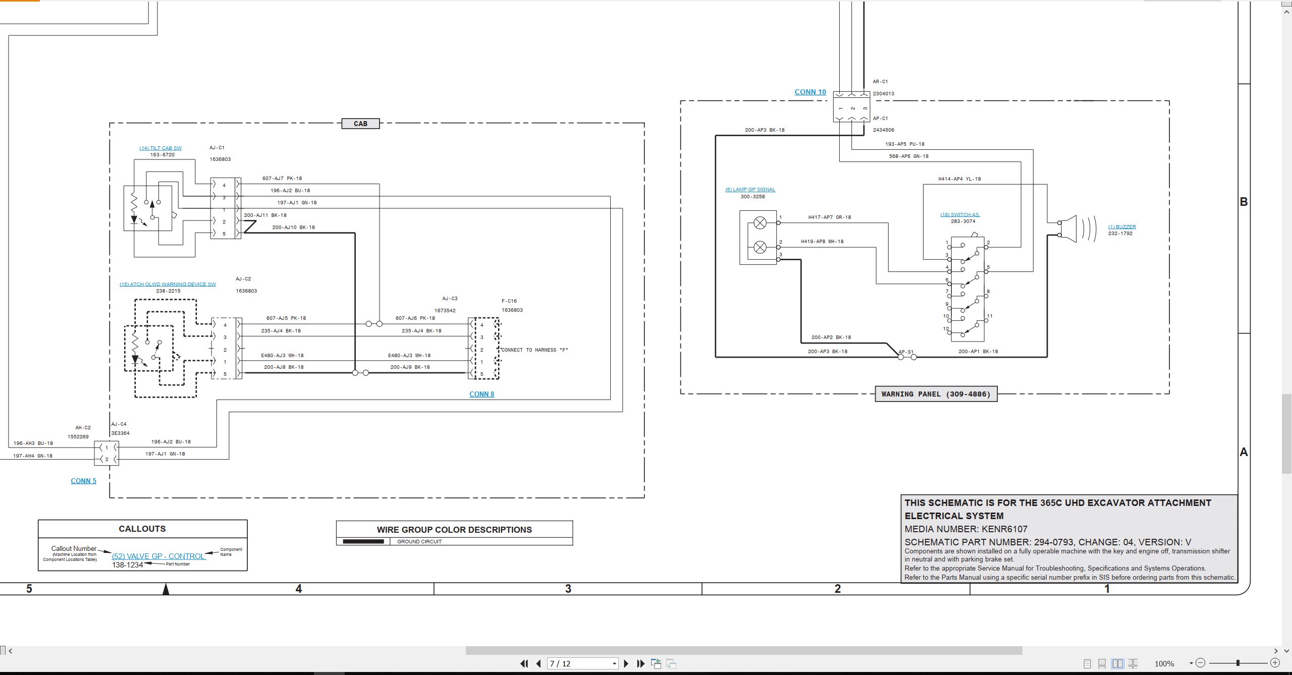 CAT Excavator 365C UHD Electrical Schematic KENR6107 00 2016 (2)