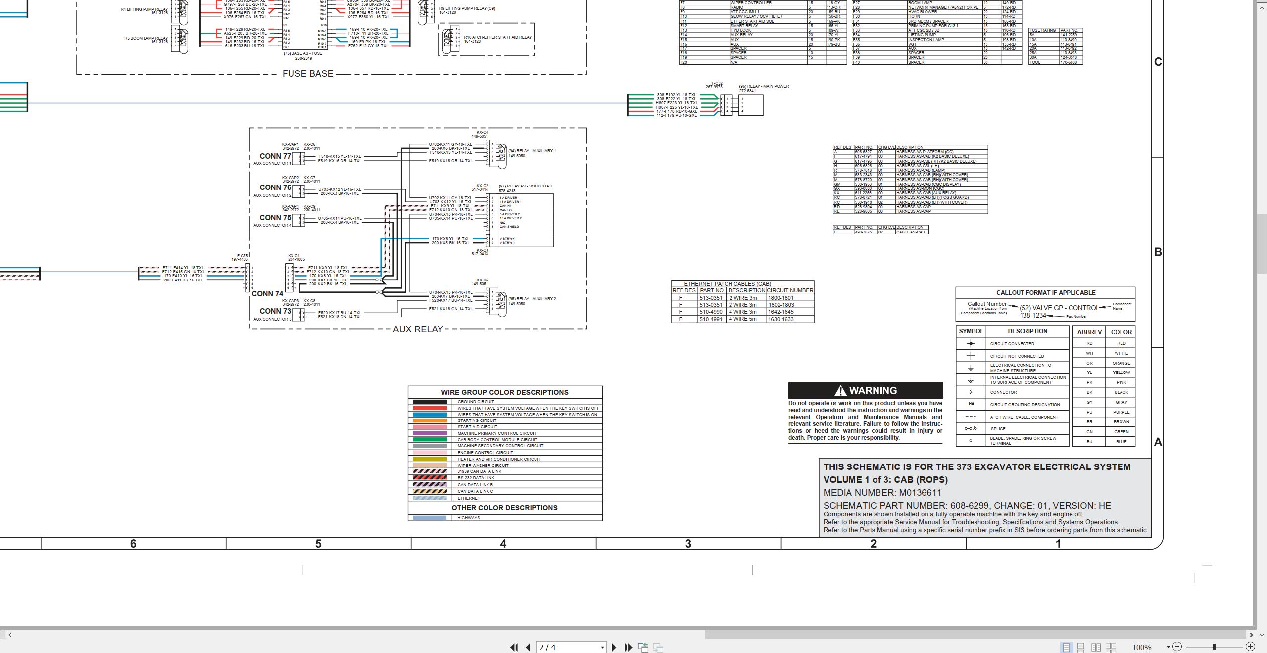 CAT Excavator 373 Electrical Hydraulic Schematic (2)