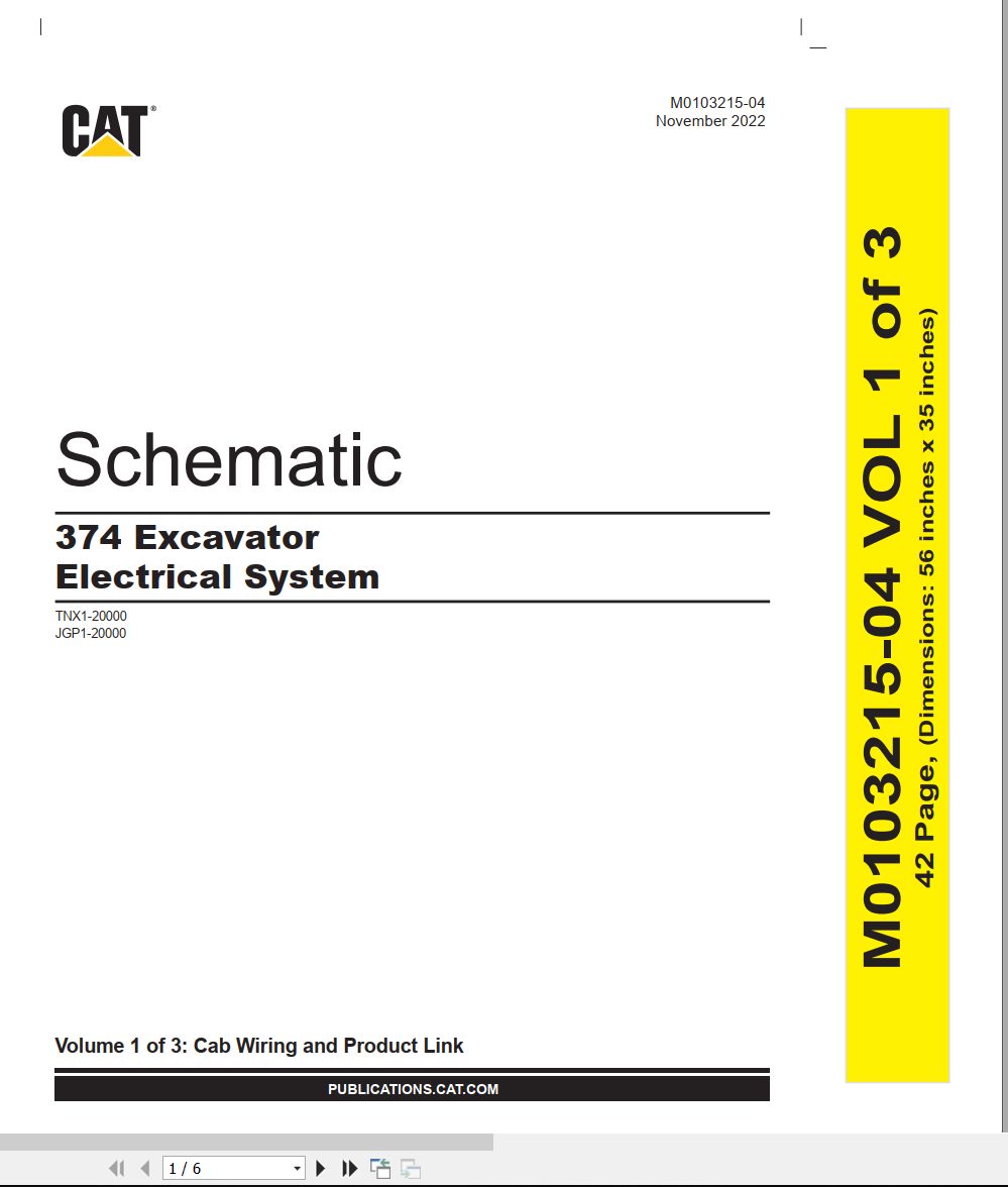 CAT Excavator 374 Electrical Hydraulic Schematic (1)