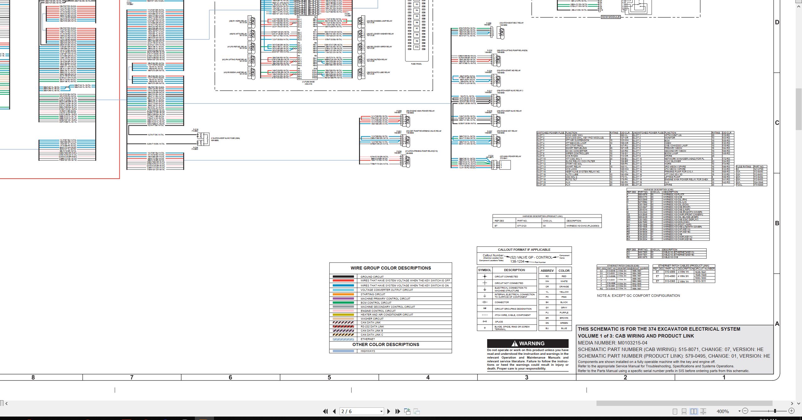 CAT Excavator 374 Electrical Hydraulic Schematic (2)