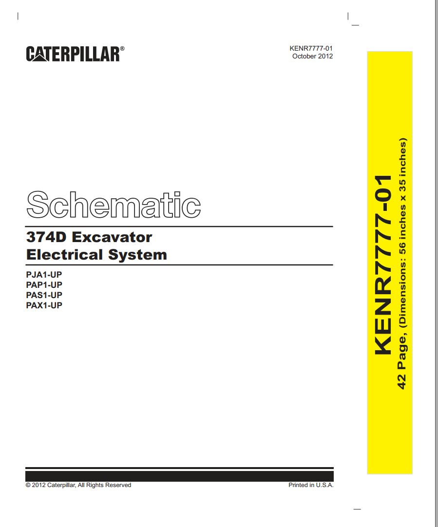 CAT Excavator 374D Electrical Hydraulic Schematic (1)