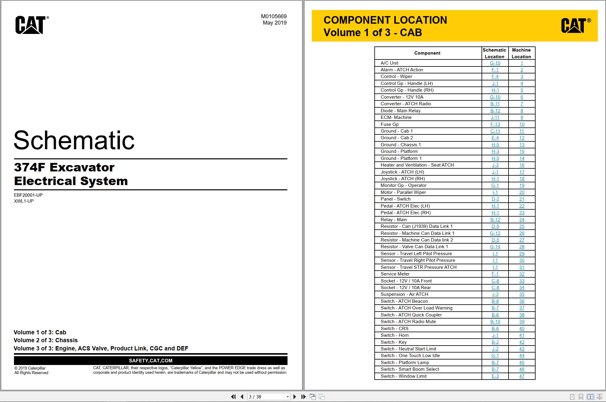 CAT Excavator 374F Electrical Hydraulic Schematic (1)