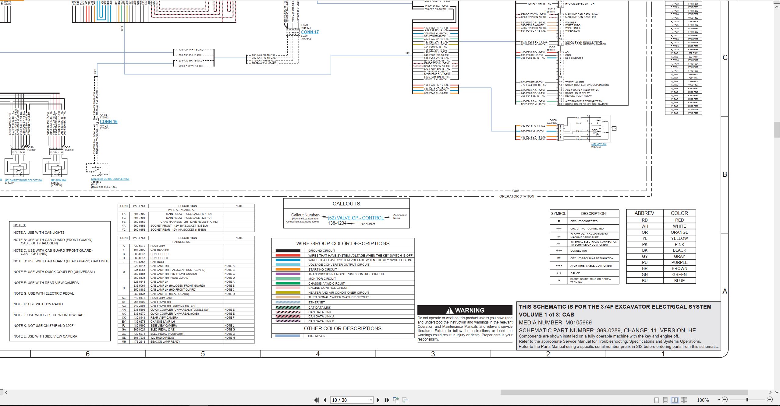 CAT Excavator 374F Electrical Hydraulic Schematic (2)