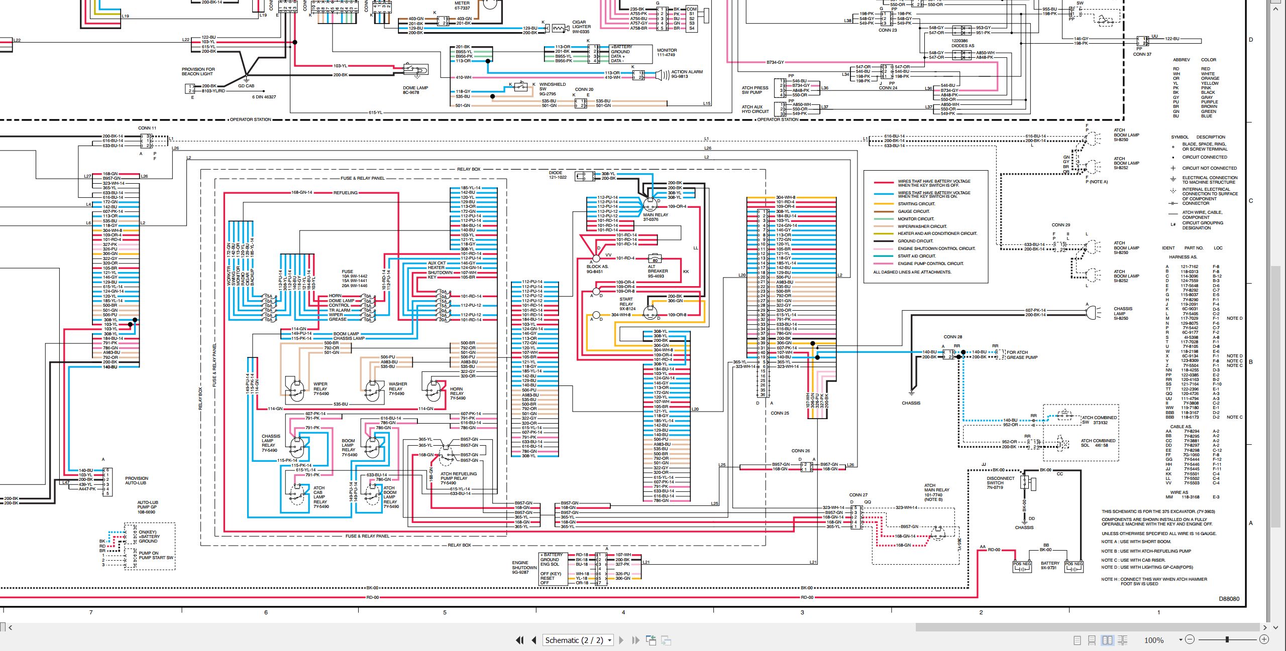 CAT Excavator 375 Electrical Hydraulic Schematic (2)