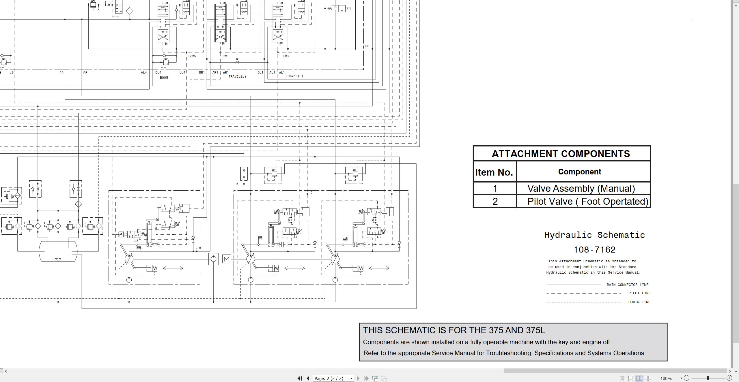 CAT Excavator 375 L Electrical Hydraulic Schematic (3)