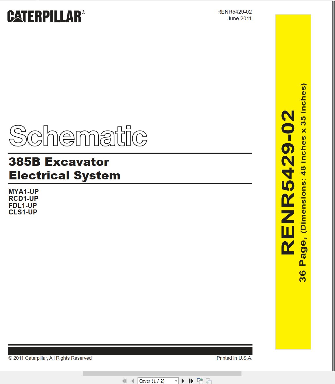 CAT Excavator 385B Electrical Hydraulic Schematic (1)