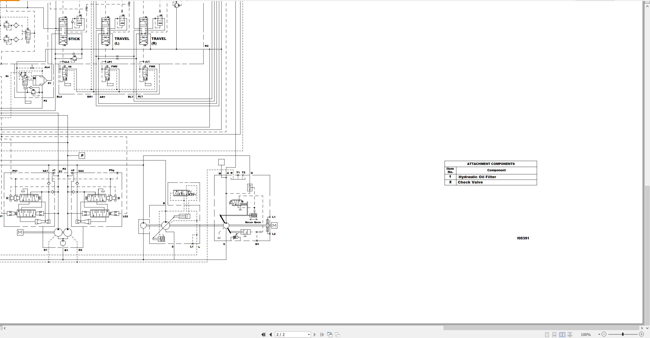 CAT Excavator 385B Electrical Hydraulic Schematic (3)