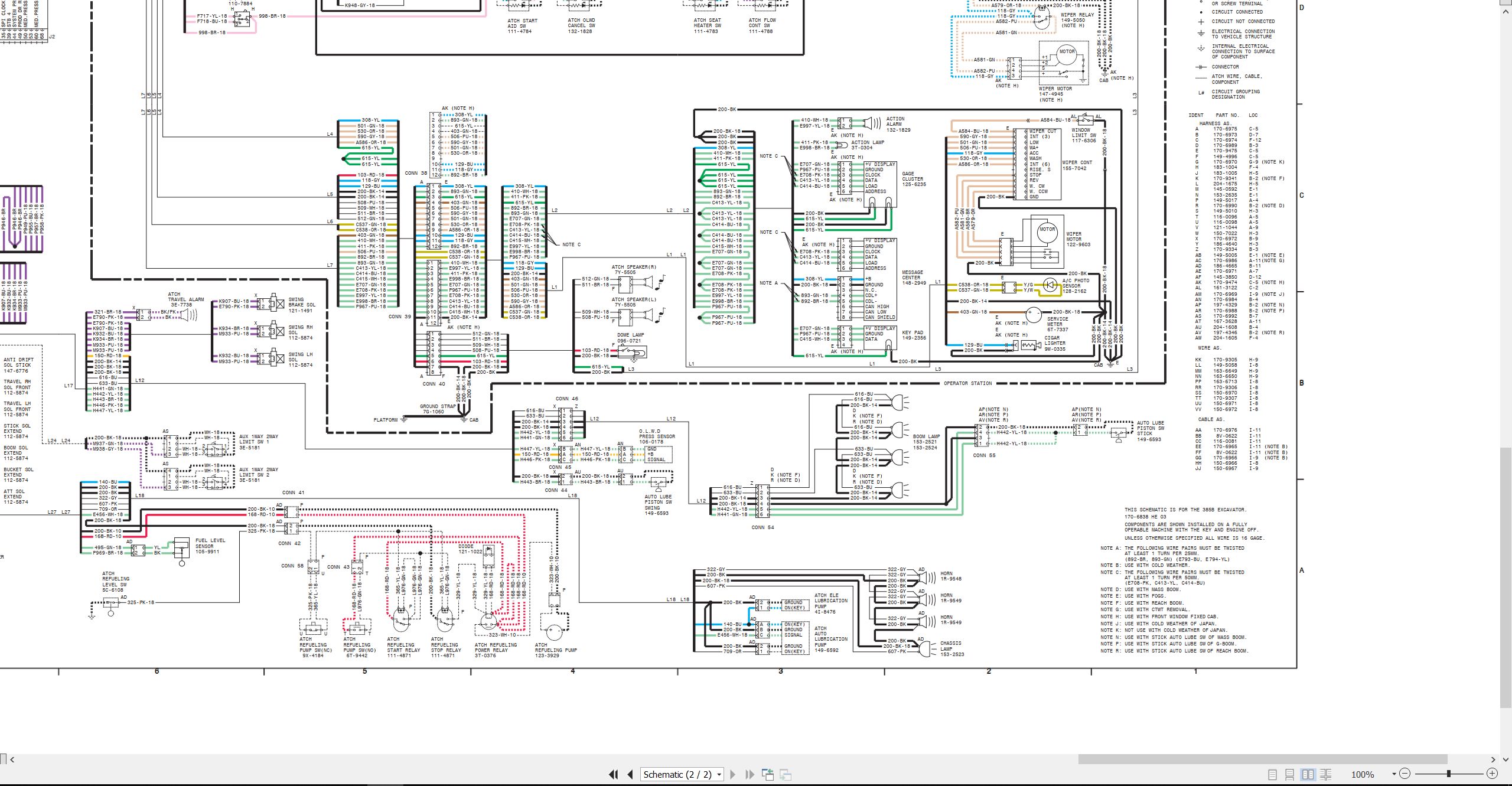 CAT Excavator 385B LC Electrical Schematic RENR5413 00 2002 (2)