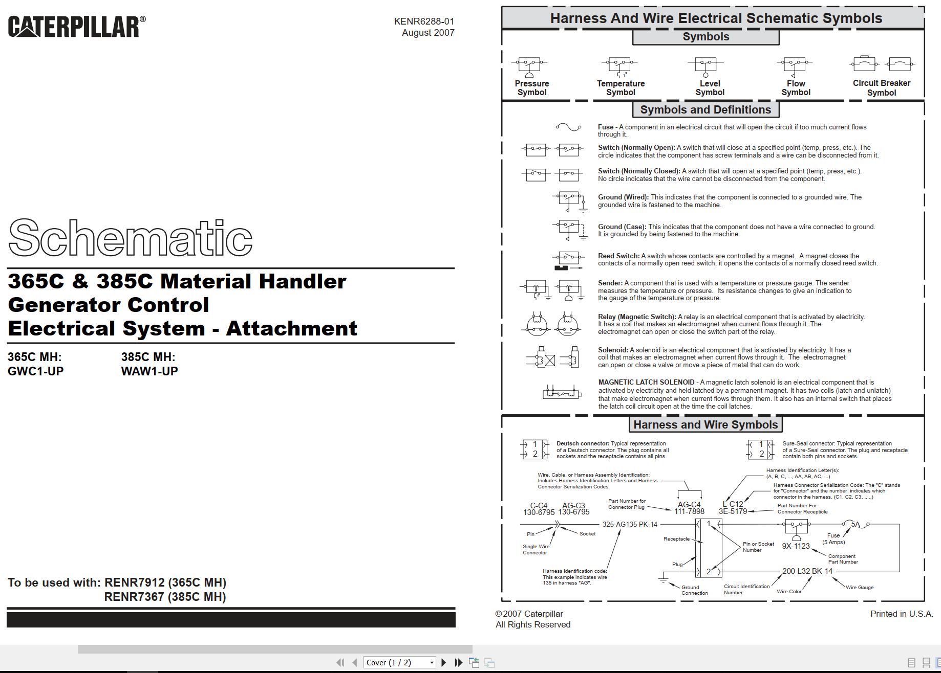 CAT Excavator 385C Electrical Hydraulic Schematic (1)