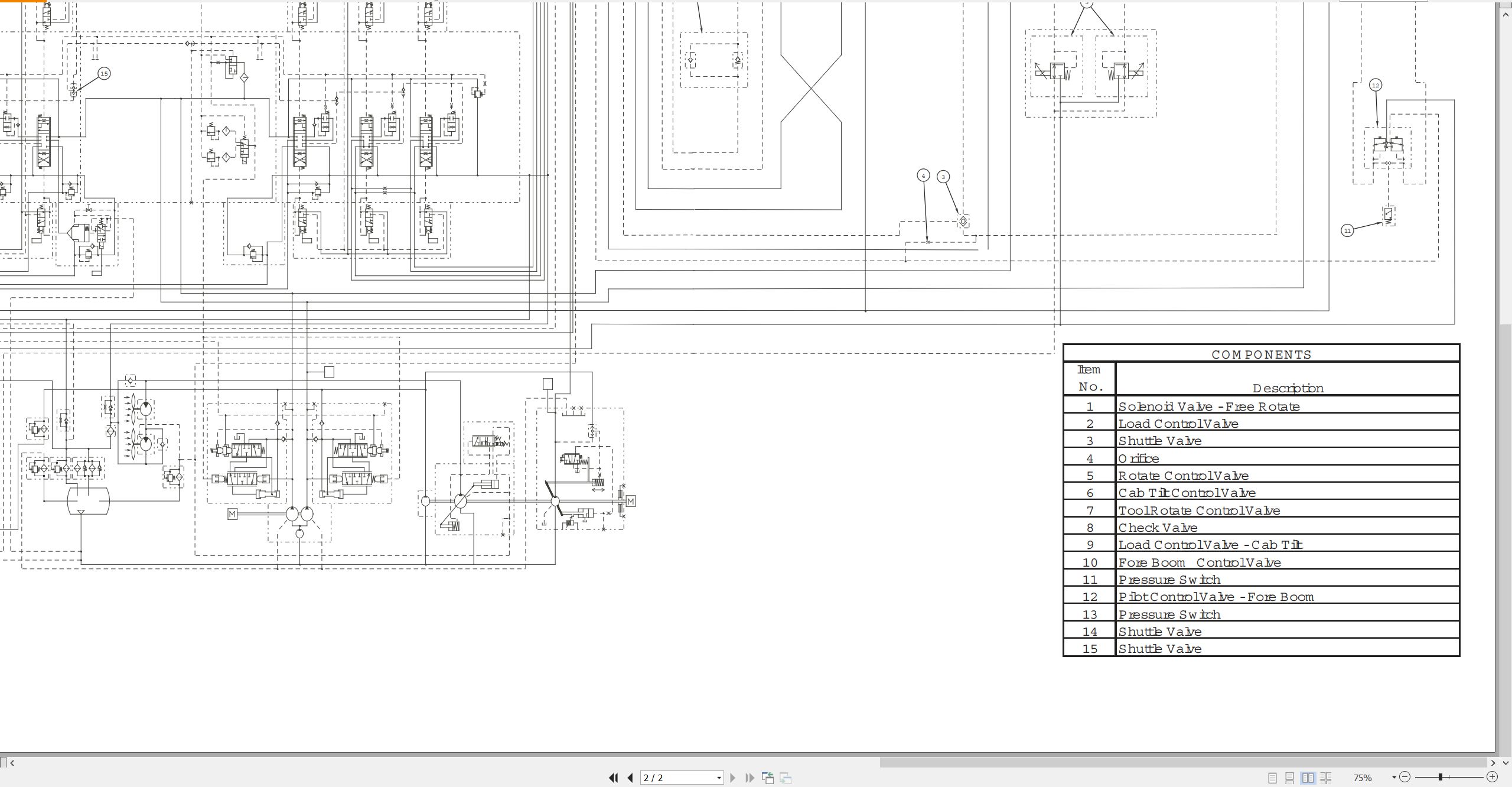 CAT Excavator 385C Electrical Hydraulic Schematic (3)