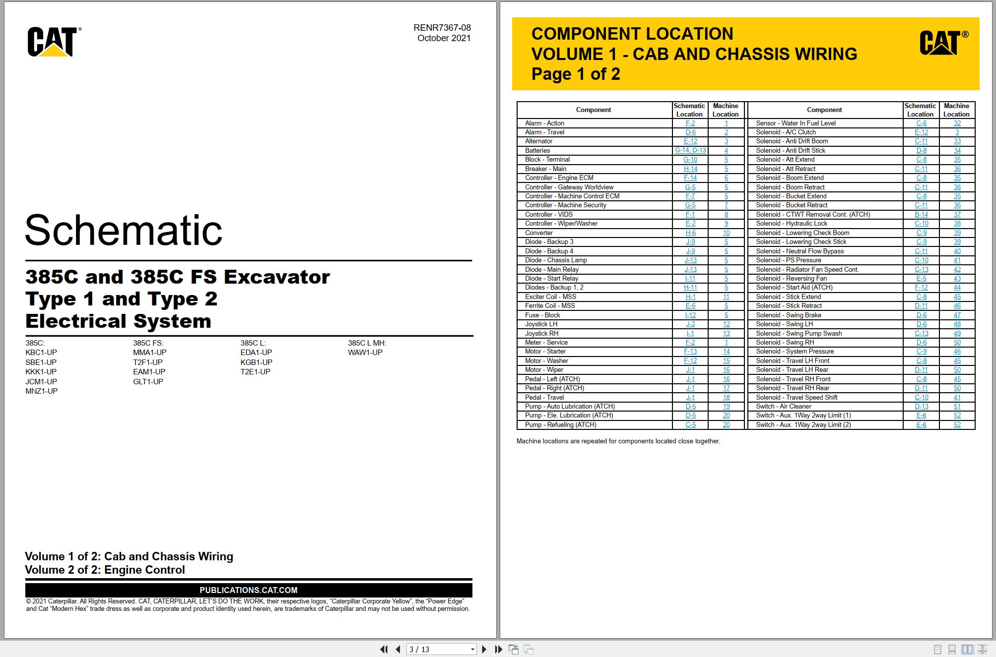 CAT Excavator 385C FS Electrical Schematic (1)