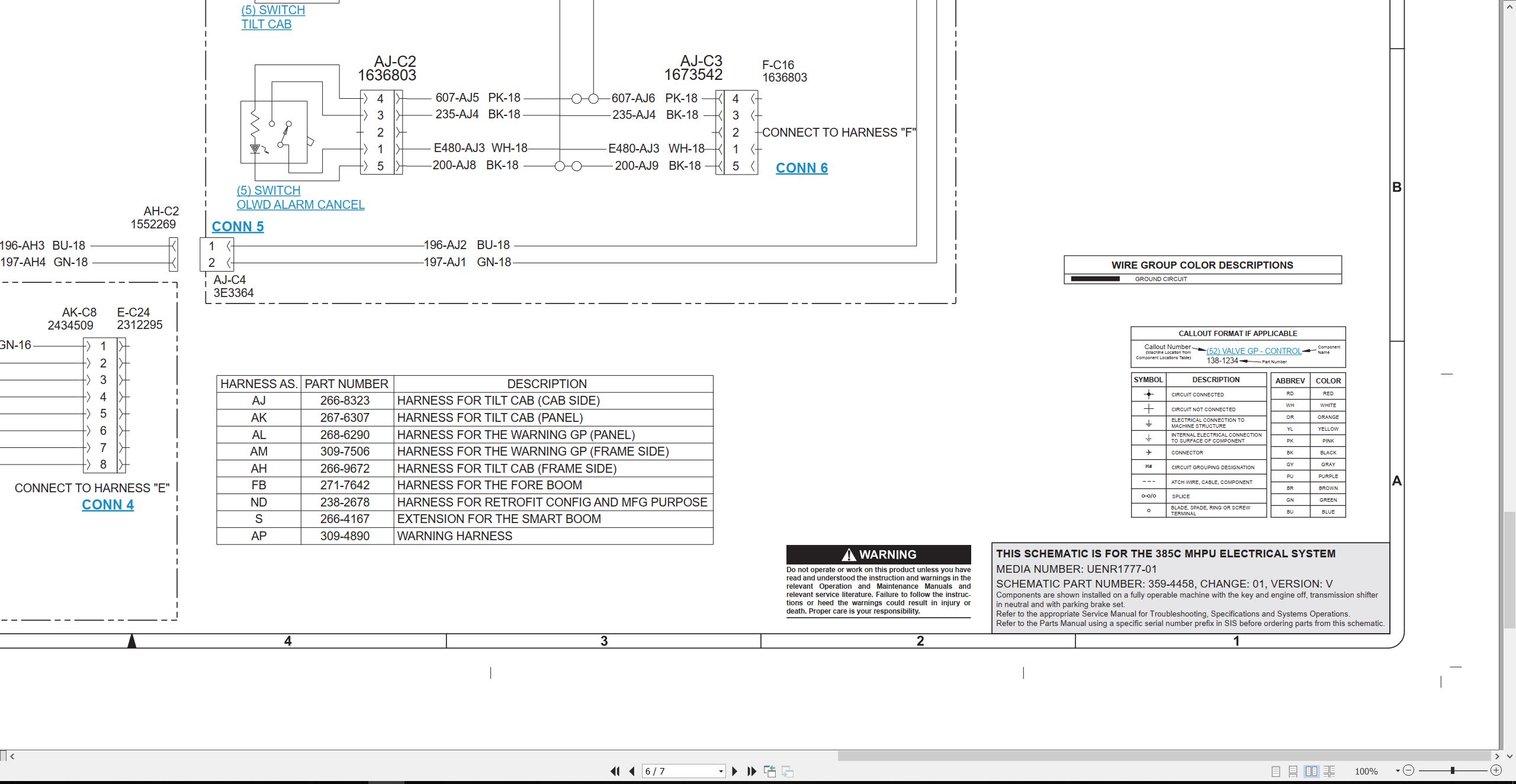 CAT Excavator 385C MHPU Electrical Hydraulic Schematic (2)