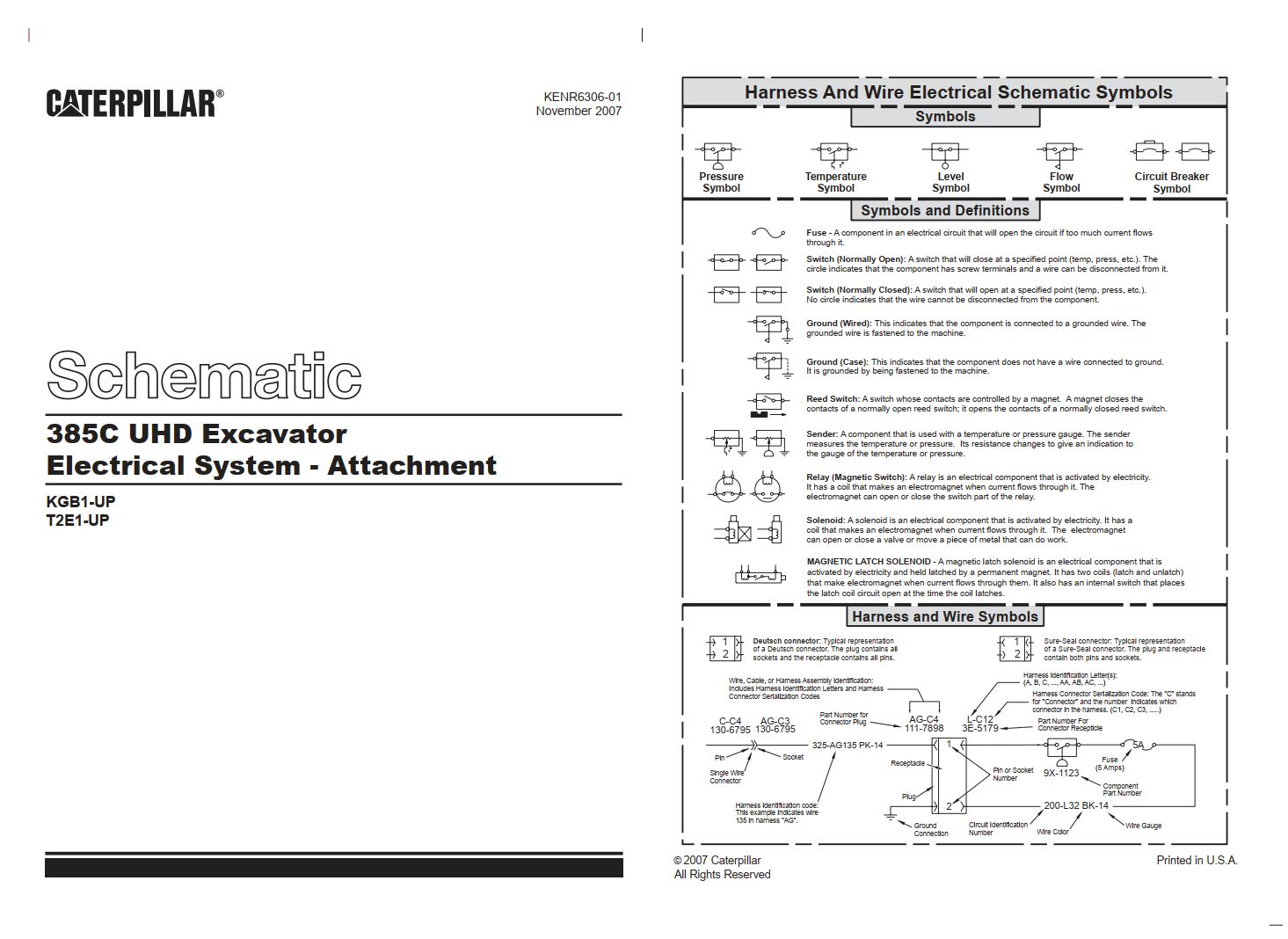CAT Excavator 385C UHD Electrical Schematic KENR6306 01 2007 (1)