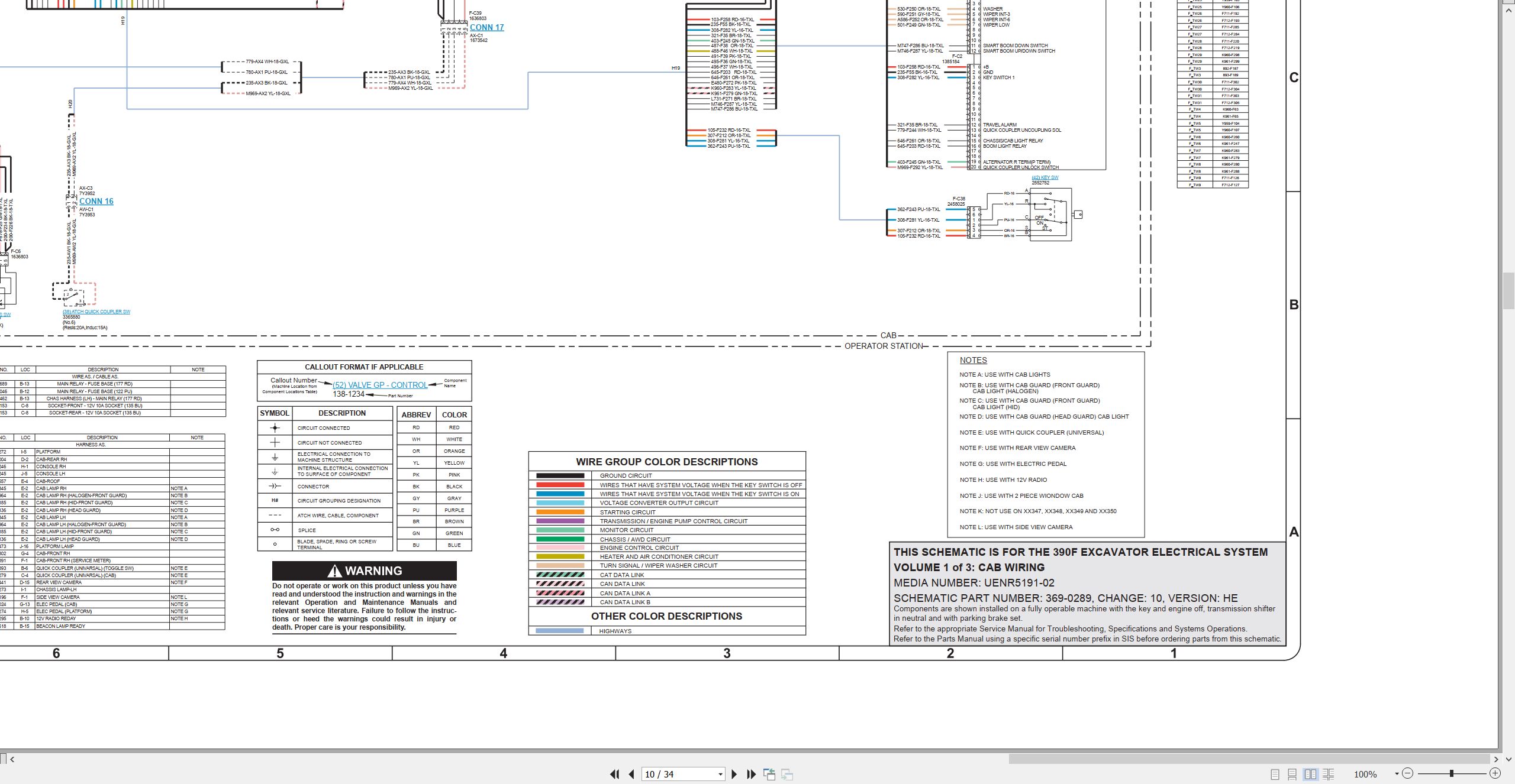 CAT Excavator 390F Electrical Hydraulic Schematic (2)