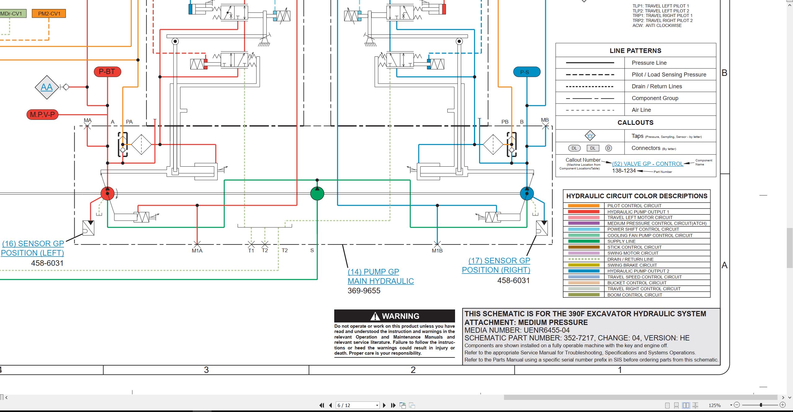 CAT Excavator 390F Electrical Hydraulic Schematic (3)