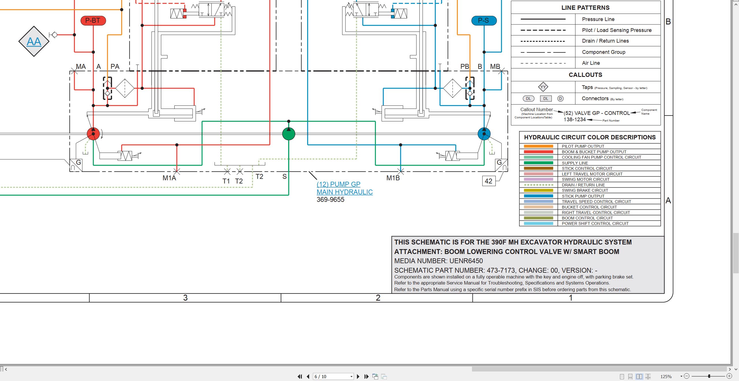 CAT Excavator 390F MH Hydraulic Schematic (2)