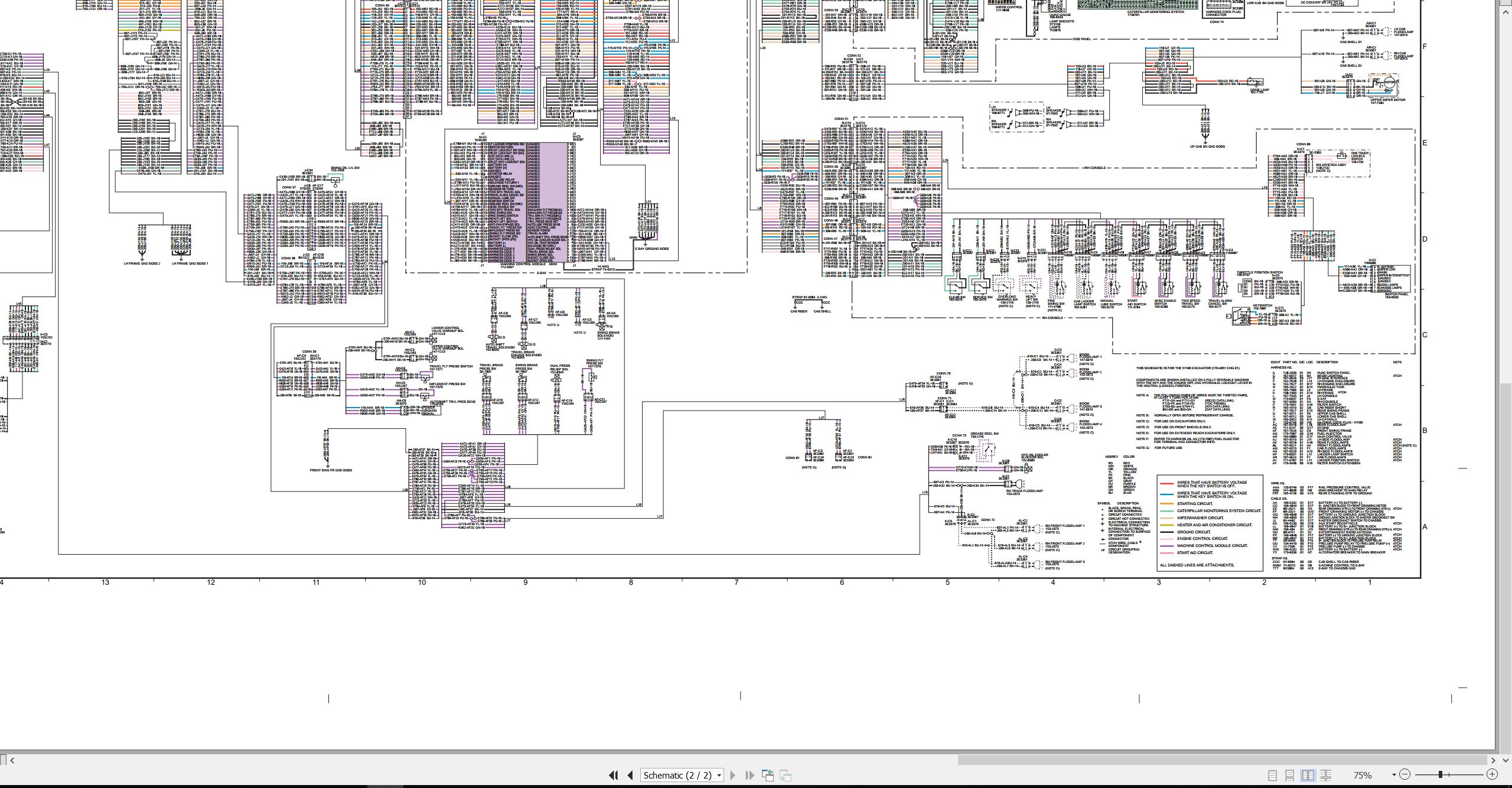 CAT Excavator 5110B Mass Electrical Hydraulic Schematic (2)