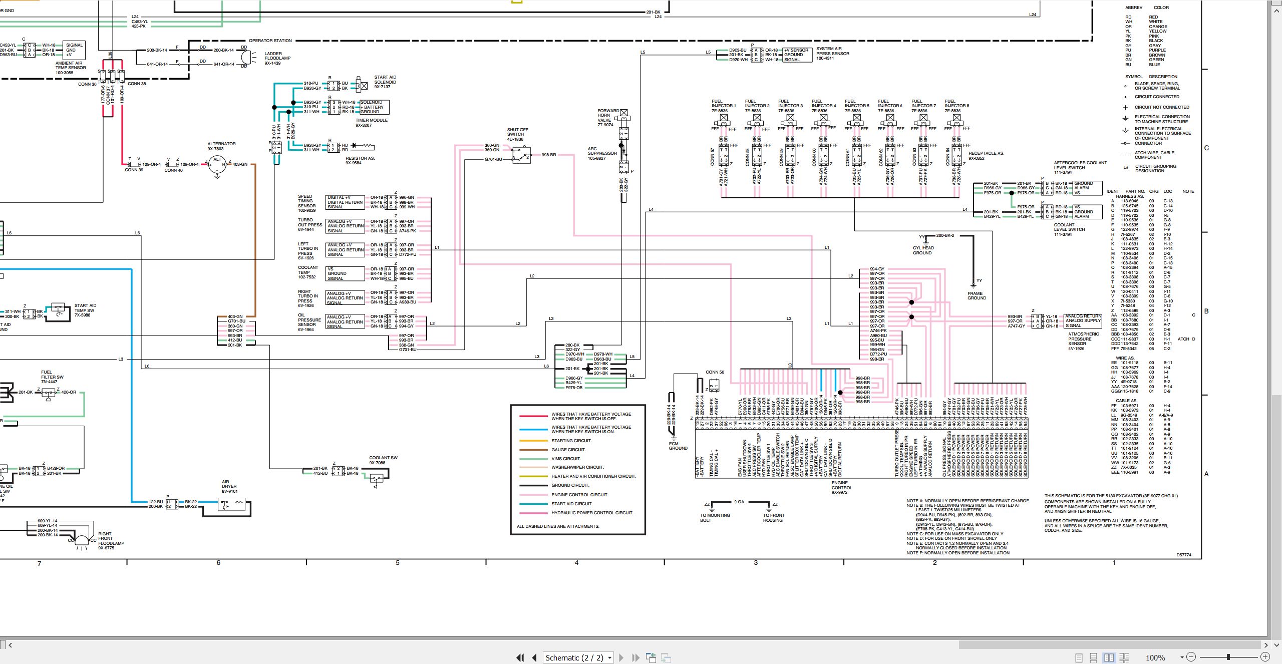 CAT Excavator 5130 Electrical Hydraulic Schematic (2)