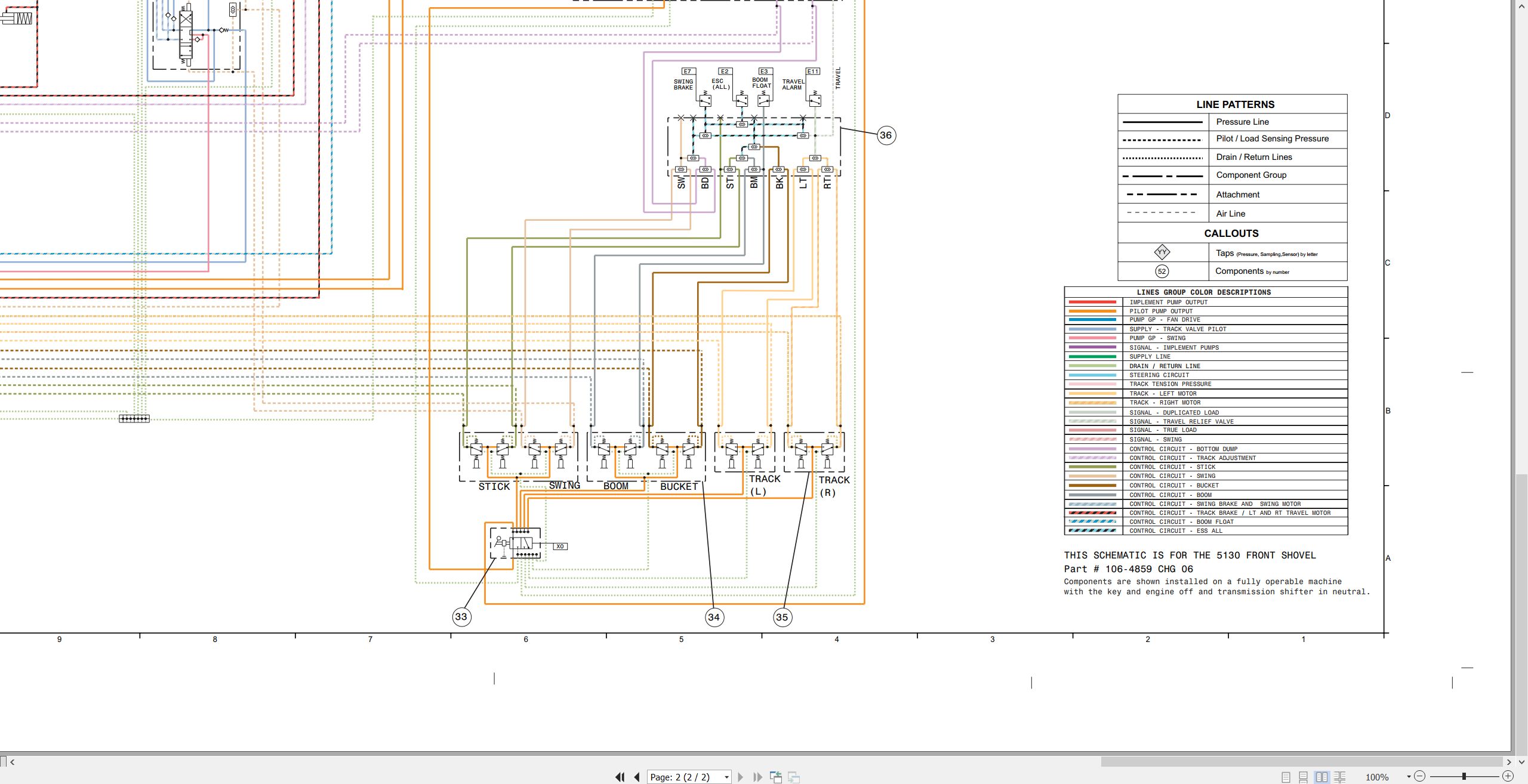 CAT Excavator 5130 Electrical Hydraulic Schematic (3)