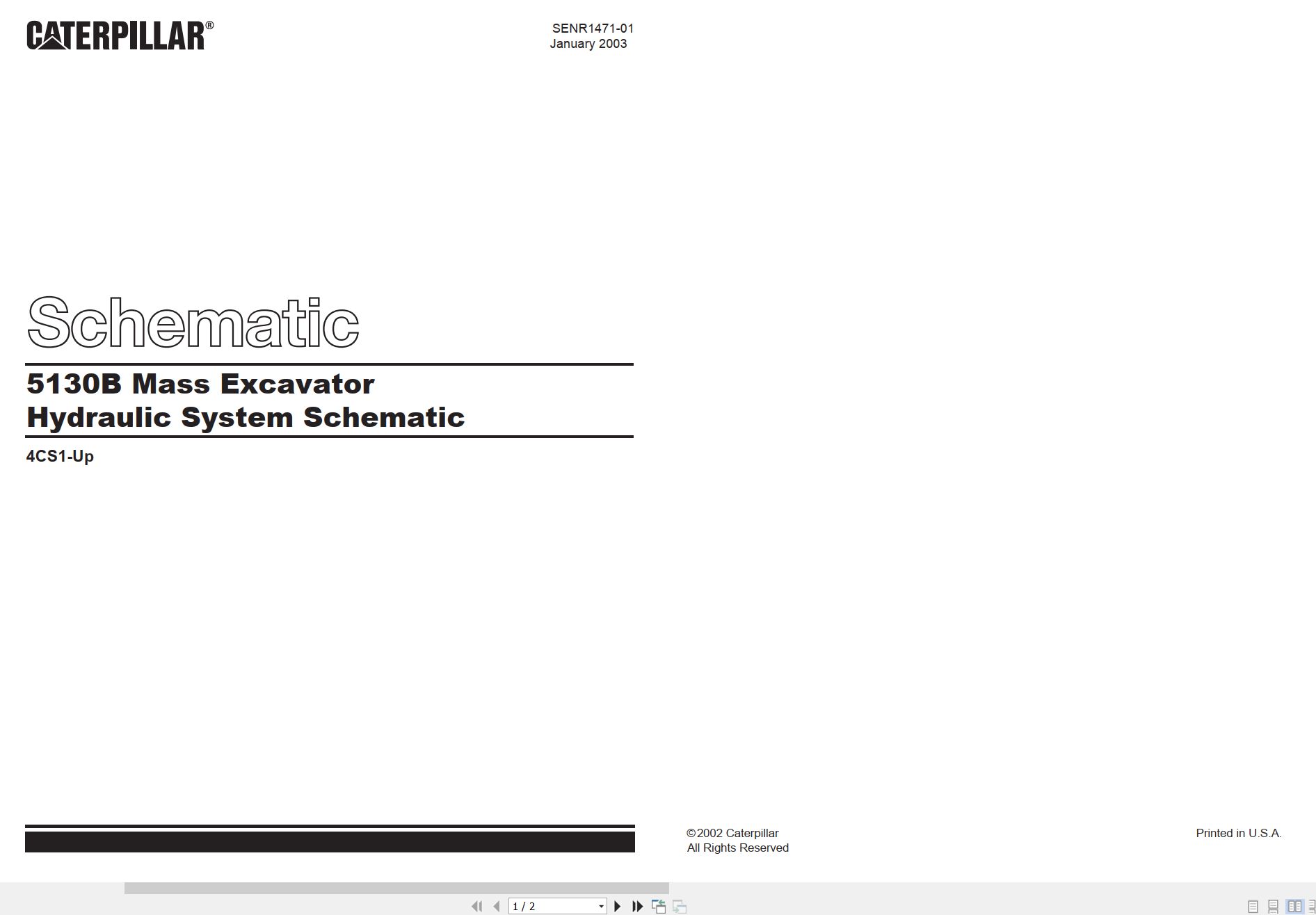 CAT Excavator 5130B Electrical Hydraulic Schematic (1)