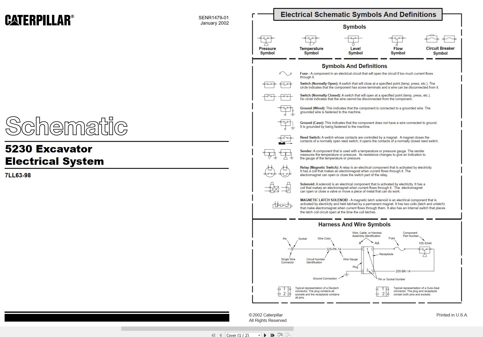 CAT Excavator 5230 Electrical Hydraulic Schematic (1)