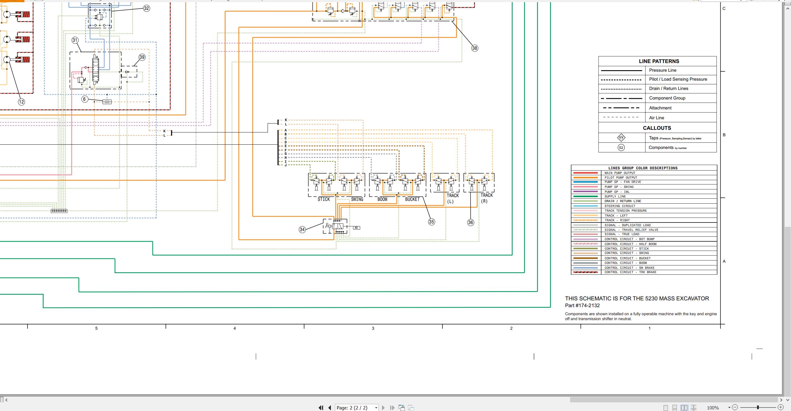 CAT Excavator 5230 Electrical Hydraulic Schematic (3)